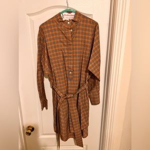 Burberry Belted Long Sleeve  Check Dress
